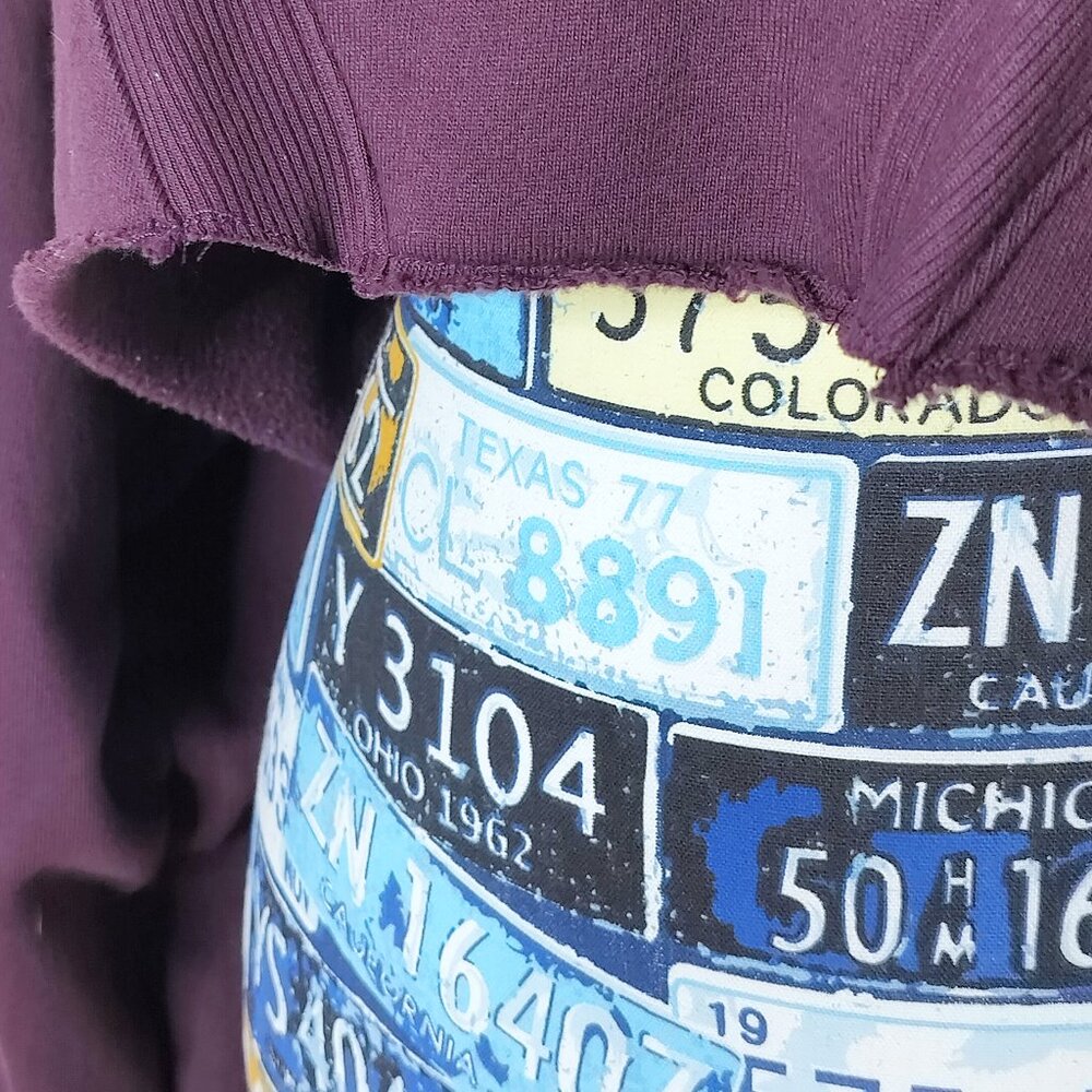 JOAH BROWN Half Zip Crop Pullover Sweatshirt Highneck Athleisure Plum Purple S/M - Picture 11 of 13